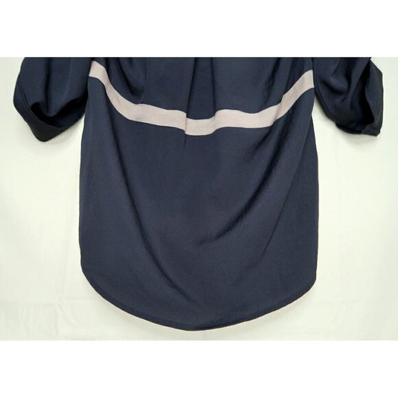 Collective Concepts Black Tunic Top V Neck Semi Sheer Roll Tab Sleeve Womens XS - Picture 8 of 10